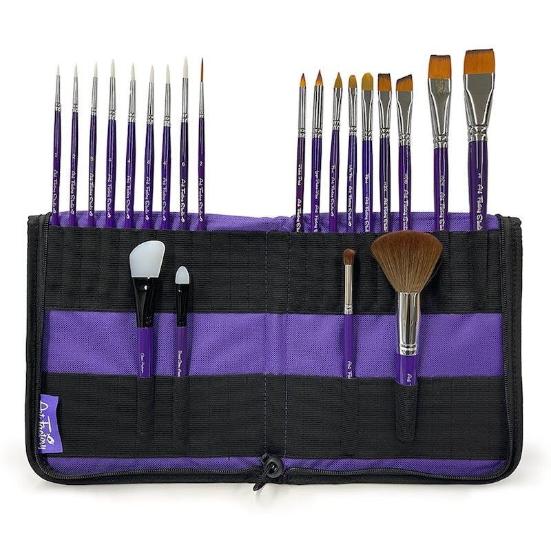 Brush Wallet, Double Row, Purple