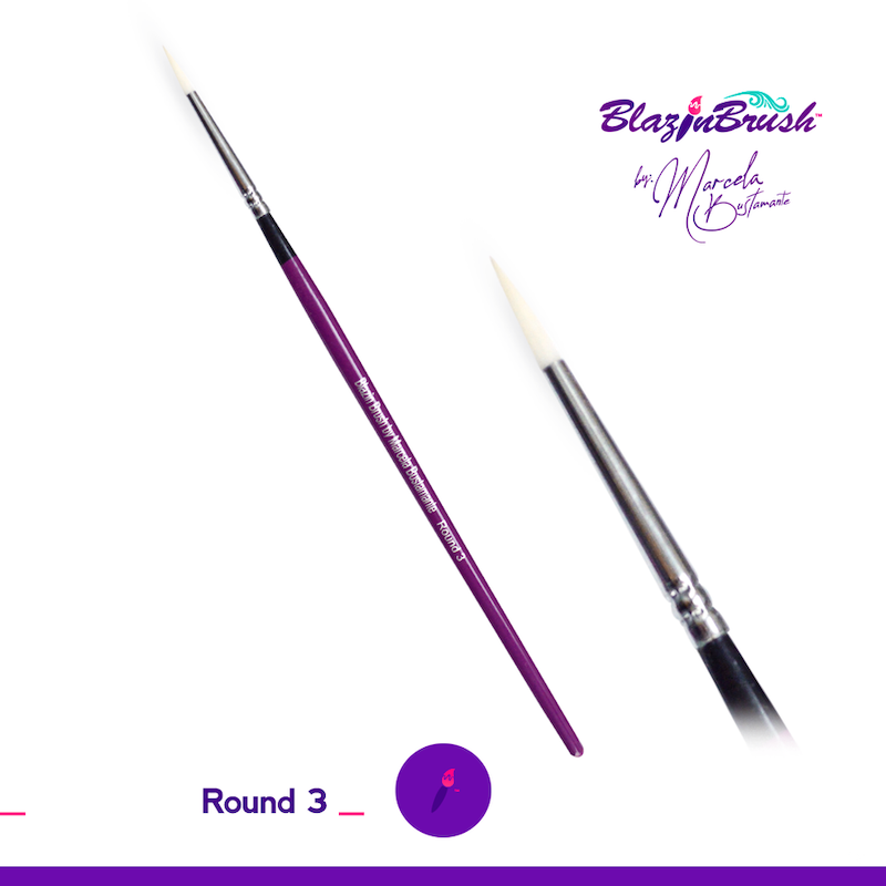 Blazin Brush, Round No.3 White Bristles