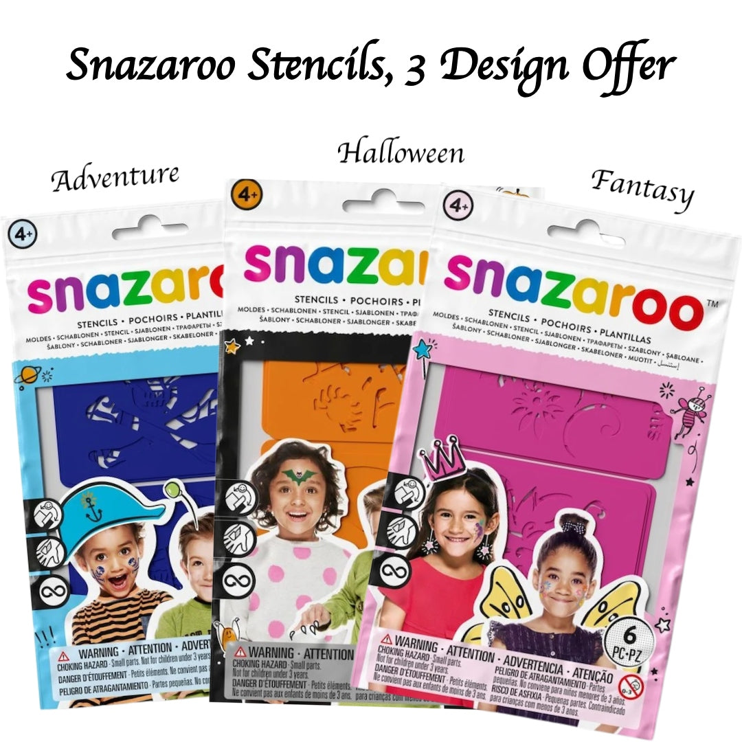 Snaz Designs Snazaroo Stencils, 3 Design Offer | Magic Box Face Paints