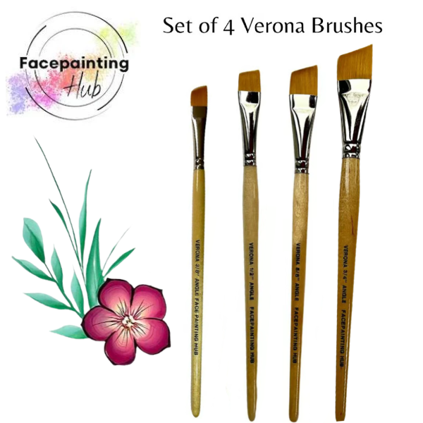 Facepainting Hub, All 4 Verona Angle Brushes