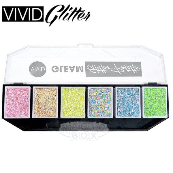 Vivid, Gleam Glitter Cream Palette, Pastel Glow