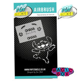 Pop Stencil Airbrush, Blue Dog Face with Banner