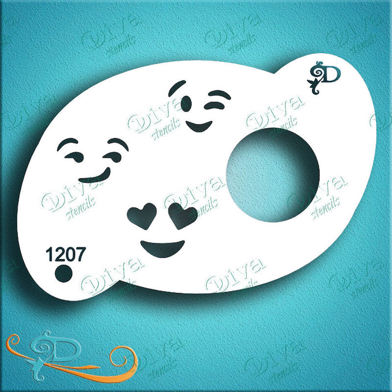 Emoji Heart Eyes Stencil Template - Reusable Stencils for Painting