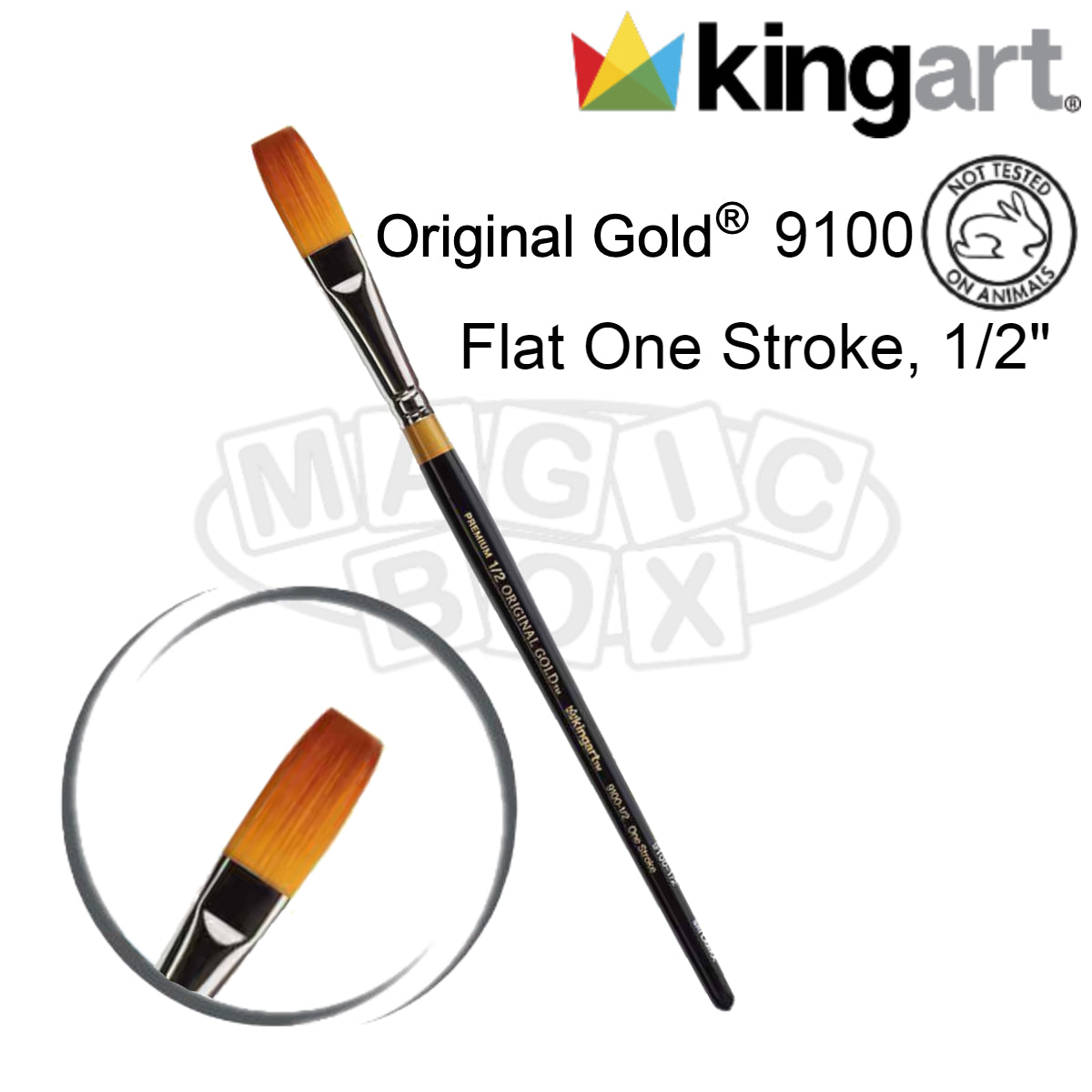 Kingart 9100 Series, Flat One Stroke, 1/2"