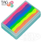 Tag, Neon 1 Stroke Split Cake, Neon Rainbow