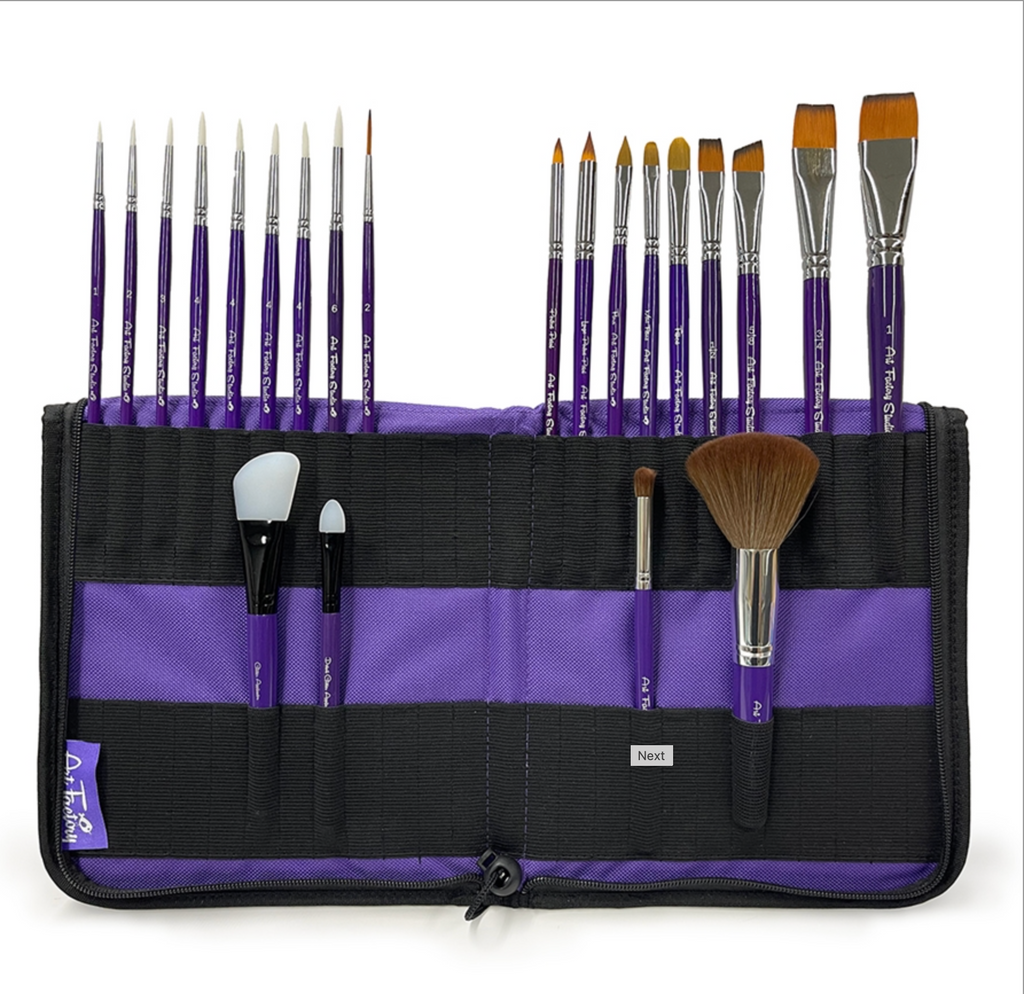 Brush Wallet, Double Row, Purple