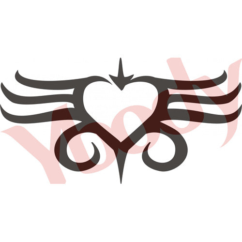 Tattoo Stencil, Tribal Heart