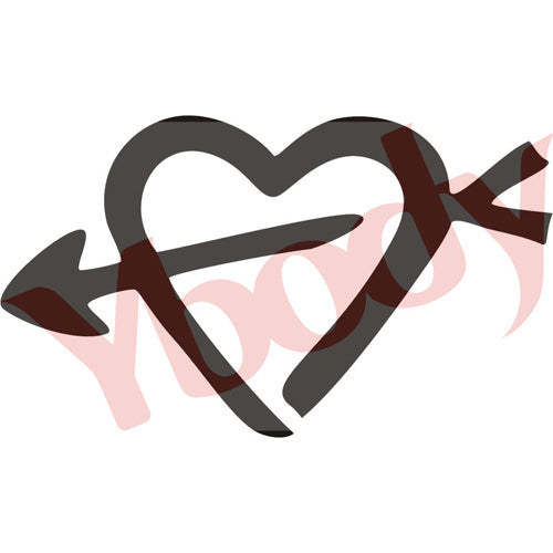 Tattoo Stencil, Heart Arrow