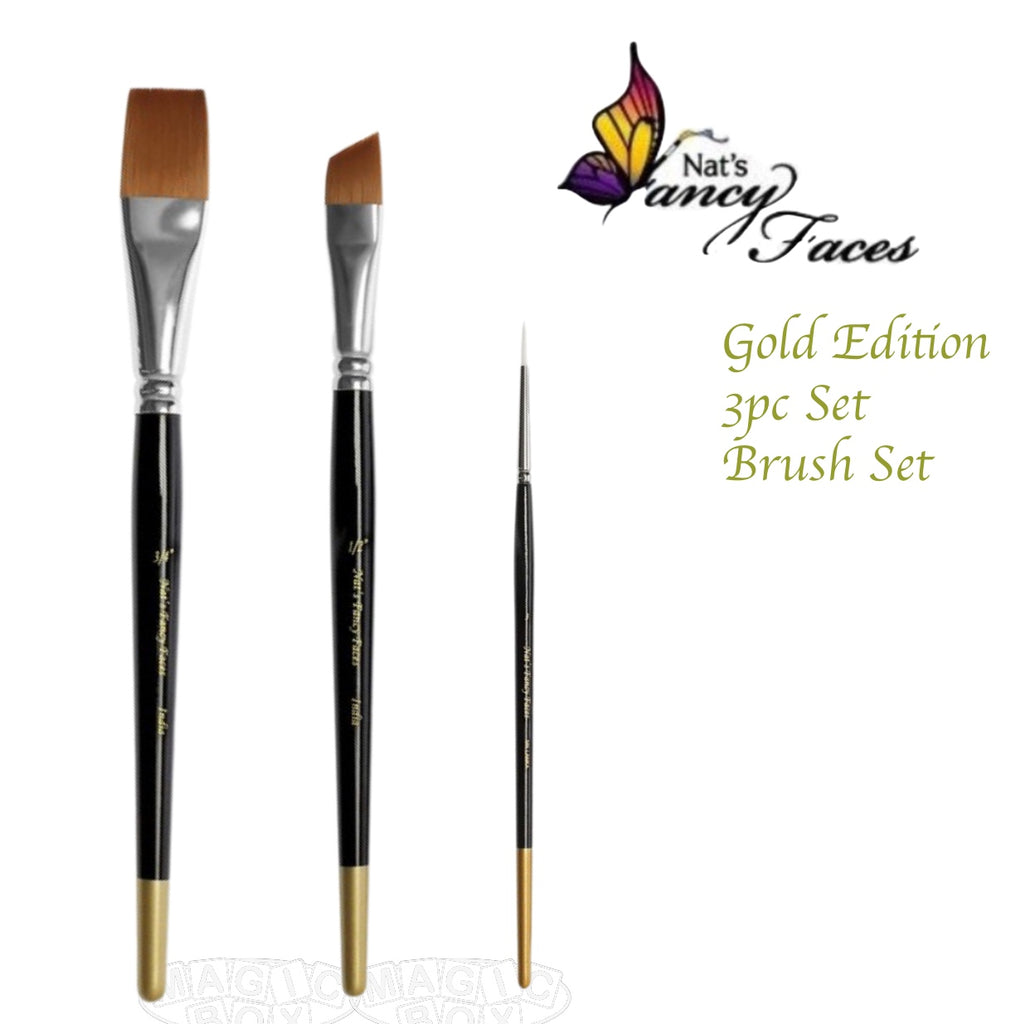 Nat's Gold Editon 3pc. Brush Set