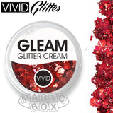 Vivid, Gleam Glitter Cream 30g, Cardinal