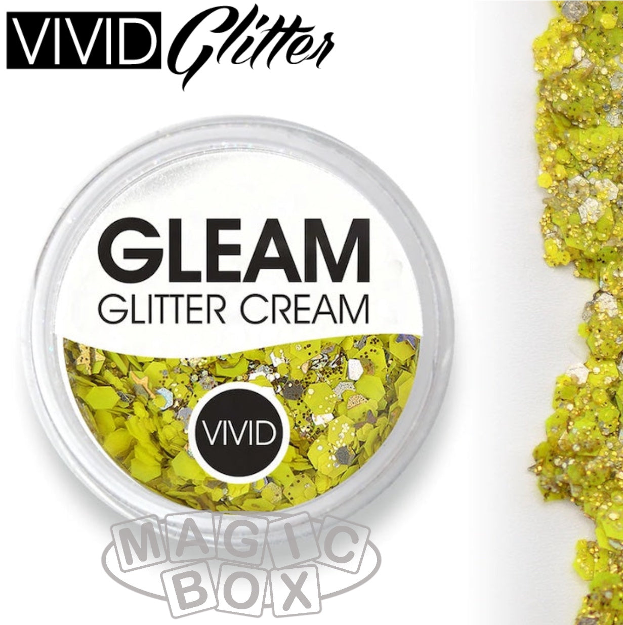 Vivid, Gleam Glitter Cream 10g, Pineapple