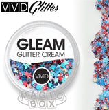 Vivid, Gleam Glitter Cream 10g, Red, White, Boom